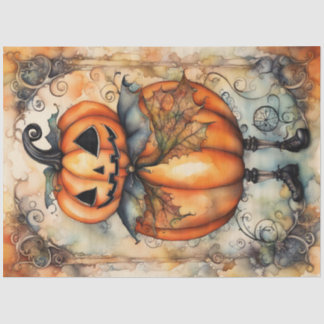 Vintage Jack O Lantern Pumpkin Decoupage Paper