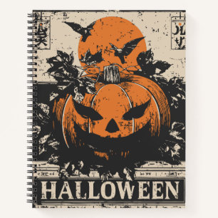 Vintage Jack-O’-Lantern Pumpkin Halloween Notebook