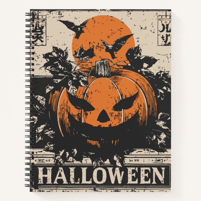 Vintage Jack-O’-Lantern Pumpkin | Halloween Notebook (Front)