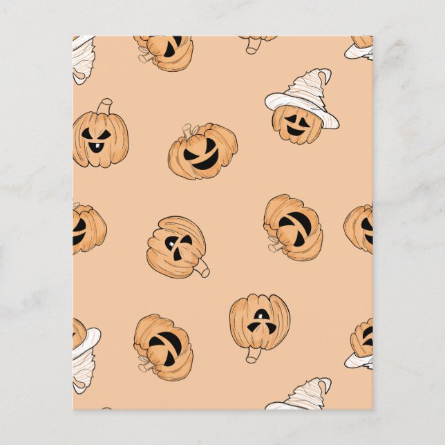 Vintage Jack-o'-Lantern Pumpkin Pattern Scrapbook  (Front)