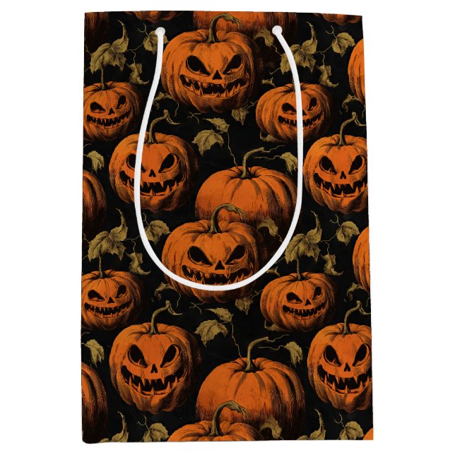 Vintage Jack O Lanterns Medium Gift Bag (Front)