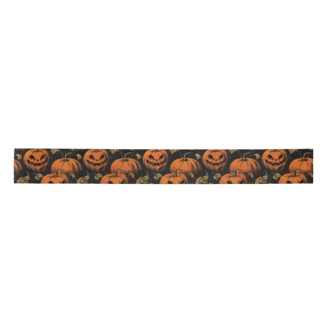 Vintage Jack O Lanterns Satin Ribbon (Front)