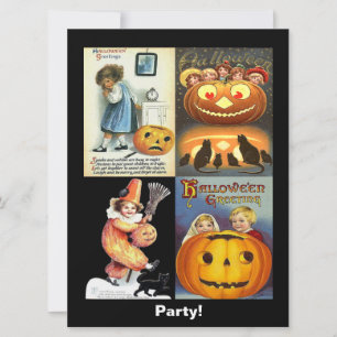 Vintage Jack o'Lantern & Kids Montage Invite