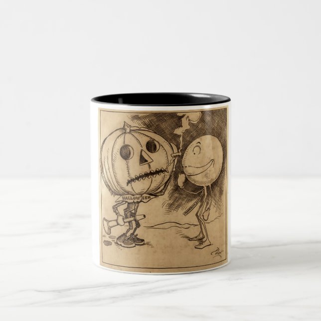 Vintage Jack o'Lanterns Talking Two-Tone Coffee Mug (Center)