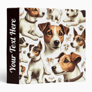 Vintage Jack Russell Terrier Seamless Binder