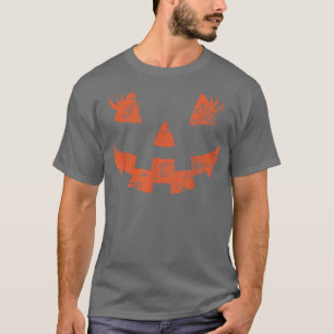 Vintage JackOLantern Face Pumpkin Eyelashes Hallow T-Shirt