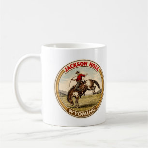 Vintage Jackson Hole Bucking Bronco wyoming gits Coffee Mug