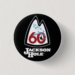 Vintage Jackson Hole Ski Resort wyoming gifts 1 Inch Round Button