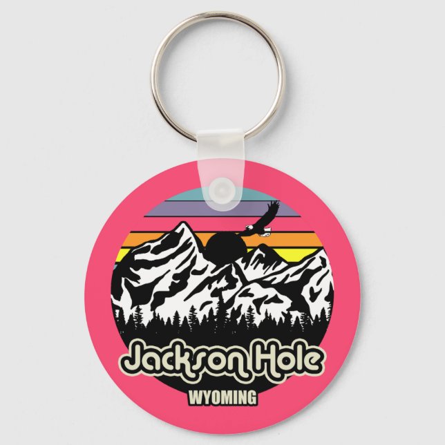 Vintage Jackson Hole Wyoming Keychain (Back)
