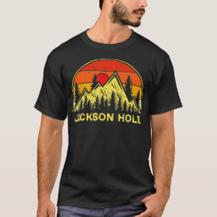 Vintage Jackson Hole Wyoming WY Mountains Hiking S T-Shirt