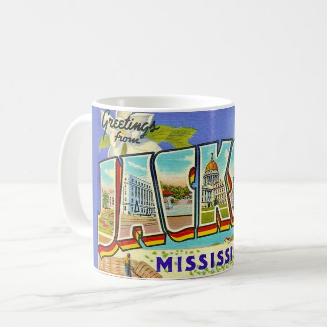 Vintage Jackson Miss Greetings  Coffee Mug (Front Left)