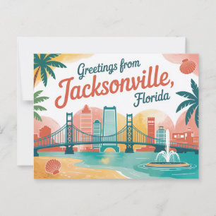 Vintage Jacksonville Postcard   Greetings from