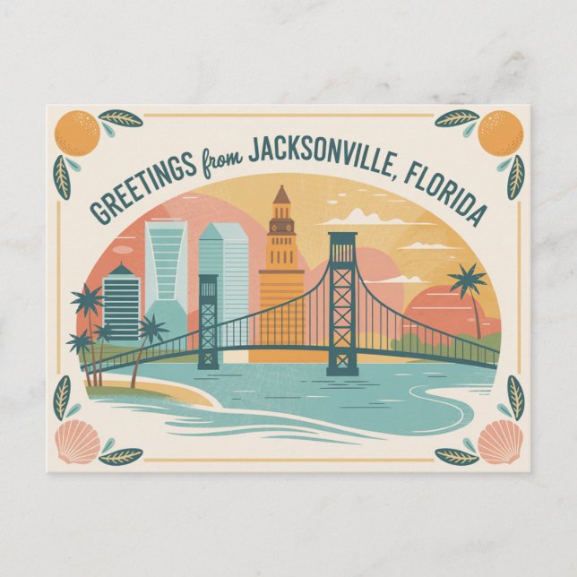 Vintage Jacksonville Postcard | Greetings from (Front)