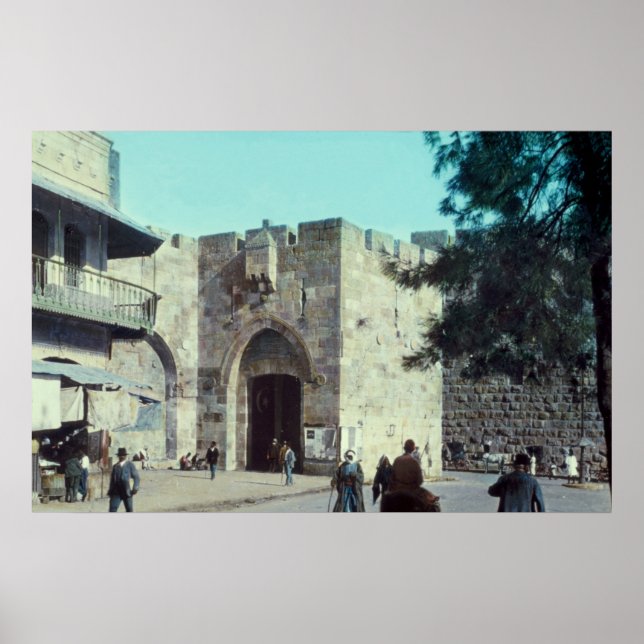 Vintage Jaffa Gate Jerusalem Israel 1950 - 77 Poster (Front)