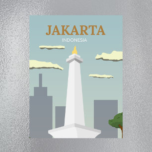 Vintage Jakarta Indonesia Travel Magnet