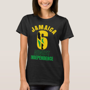 Vintage Jamaica Flag 6 August Independence Day Jam T-Shirt