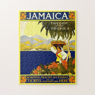 Vintage Jamaica Travel Illustration Jigsaw Puzzle