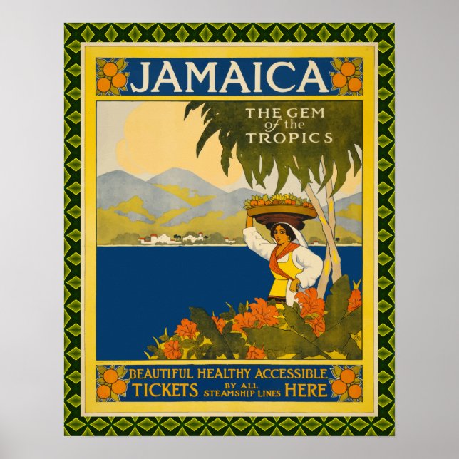 Vintage Jamaica Travel Poster (Front)