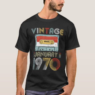 Vintage January 1970 Birthday Cassette Tape T-Shirt