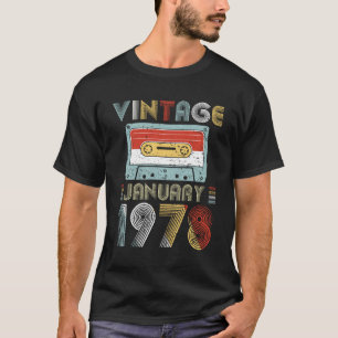 Vintage January 1978 Birthday Cassette Tape T-Shirt