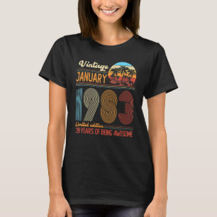 Vintage January 1983 39 Years Old 39th Birthday De T-Shirt