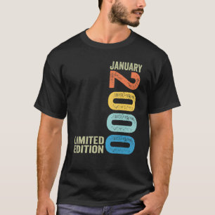 Vintage January 2000 23 Years Old 23rd Birthday Bo T-Shirt