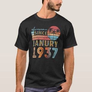 vintage janury 1937 92 years old 85th birthday men T-Shirt