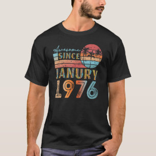 vintage janury 1976 92 years old 46th birthday men T-Shirt