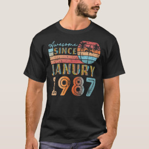 vintage janury 1987 92 years old 35th birthday men T-Shirt