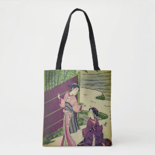 Vintage Japan Art Geisha Shoulder Tote Bag