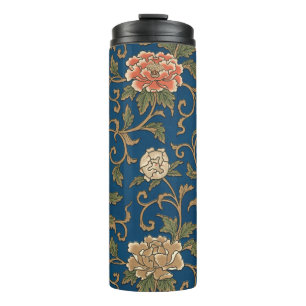 Vintage Japan Chrysanthemum Print Thermal Tumbler