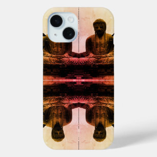 Vintage Japan Kamakura Great Buddha Button iPhone 15 Case