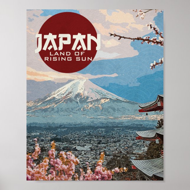 Vintage Japan Mt. Fuji Travel Poster (Front)