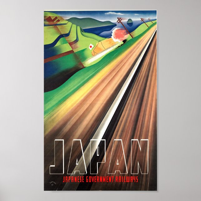 Vintage Japan Train Travel Poster (Front)