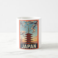 Vintage Japan Travel Poster -Japanese Pagoda