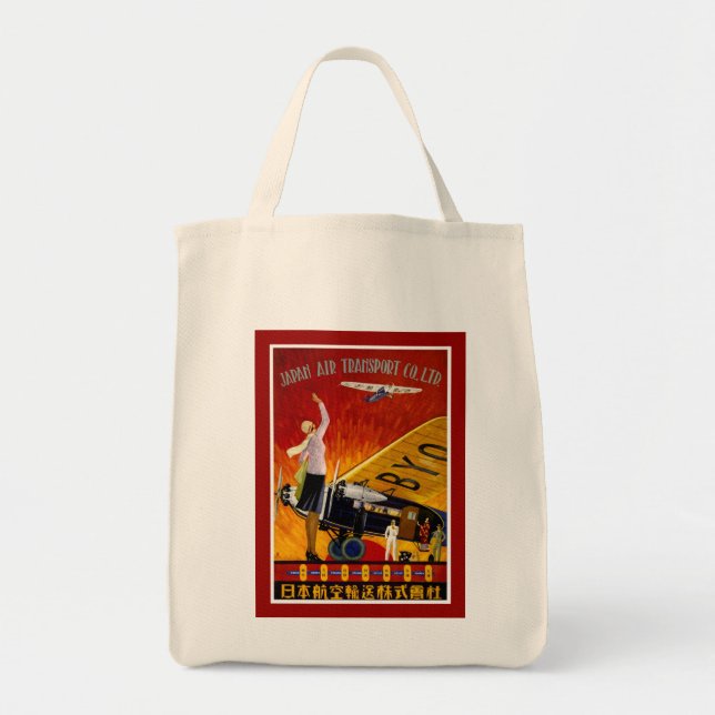 Vintage Japanese Airline Ad Tote Bag (Front)