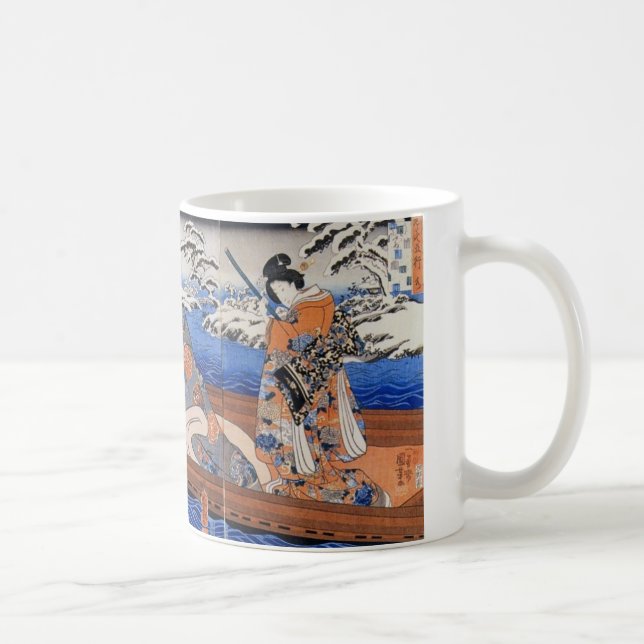 Vintage Japanese Art 1800's Coffee Mug (Right)