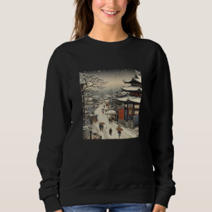 Vintage Japanese Art Cherry Blossoms Japan Woodblo Sweatshirt