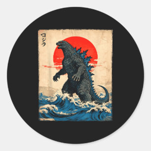 Vintage Japanese Art Kaiju Monster Classic Round Sticker