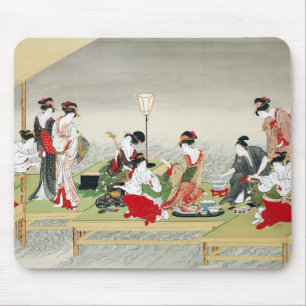 Vintage Japanese Art Utagawa Toyohiro Print Mouse Pad