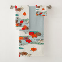 Vintage Japanese Autumn Leaves Traditional Pattern