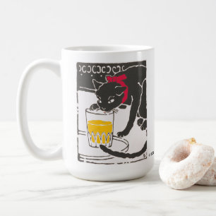 Vintage Japanese Beer Cat Art Goyo Retro  Coffee Mug