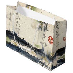 Vintage Japanese Calligraphy Art (11) Large Gift Bag