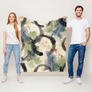 Vintage Japanese Calligraphy Art (3) Fleece Blanket