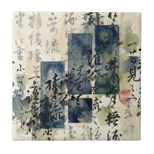 Vintage Japanese Calligraphy Art (4) Tile