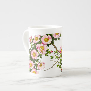 Vintage Japanese Cherry Blossoms, Pink and Gold Bone China Mug