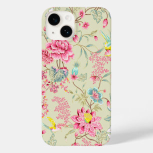 Vintage Japanese Chinoiserie Floral Bird Pattern Case-Mate iPhone 14 Case