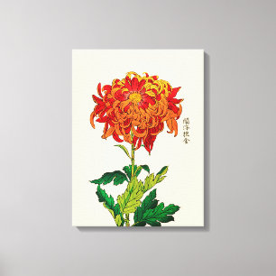 Vintage Japanese Chrysanthemum. Rust and Orange   Canvas Print