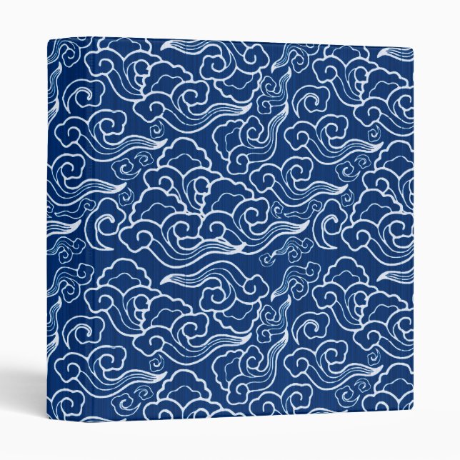 Vintage Japanese Clouds, Cobalt Blue and White Binder (Front/Spine)