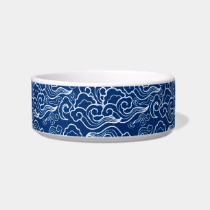 Vintage Japanese Clouds, Cobalt Blue and White Bowl